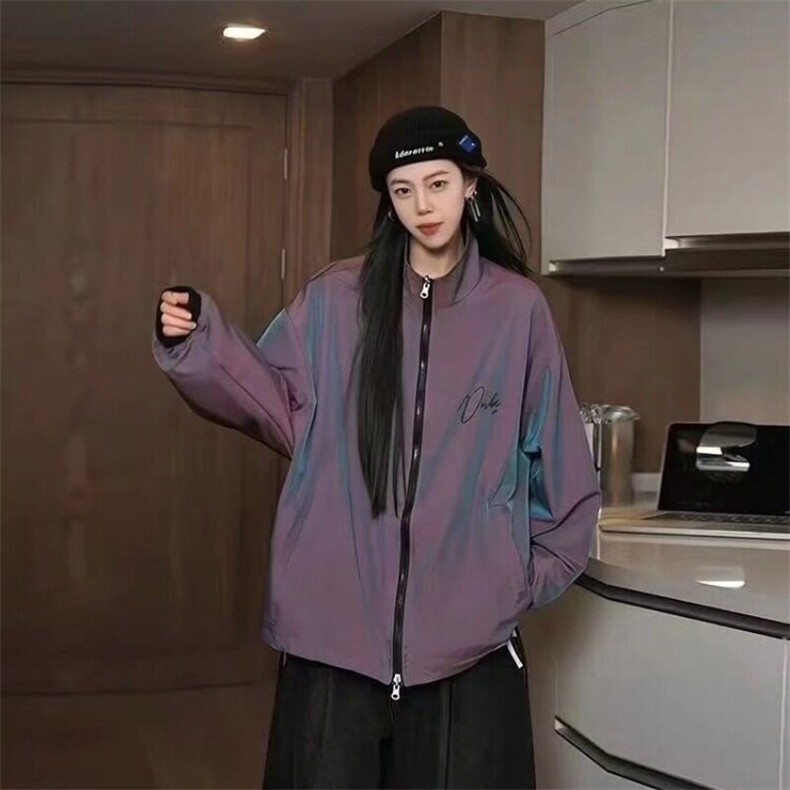 潮牌两面穿炫彩冬季字母印花棉服外套百搭宽松保暖夹克JT1023,男装夹克,星座1116A（原606A-3）