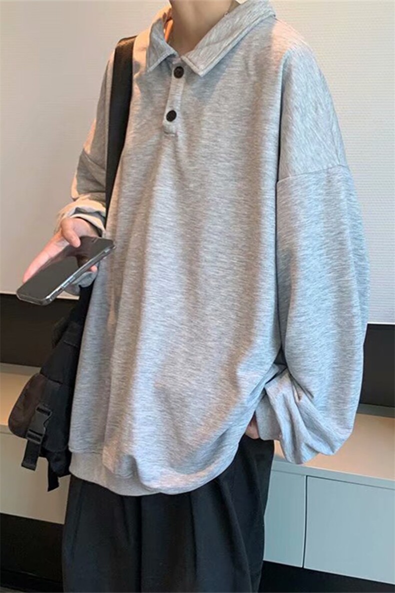 卫衣男春秋季2021新款潮牌ins港风POLO领上衣休闲宽松W1459-P28,男装卫衣,星座512-4