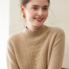 半高领山羊绒衫女针织毛衣简约百搭打底羊毛衫保暖秋冬新款上衣，女装羊绒衫，暖凌绒