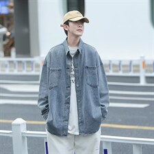 春秋季ins潮牌工装外套男宽松港风牛仔夹克休闲上衣W3700-P68，男装夹克，星座512-2
