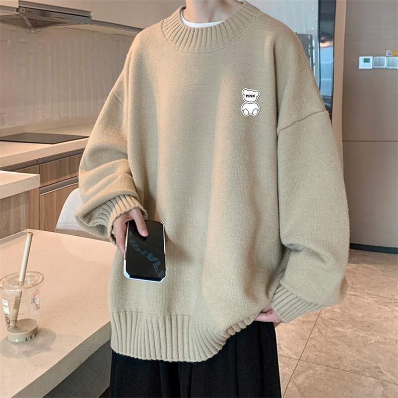 半高领毛衣男士大码针织衫男毛线衣男M18292-P45加绒款-P65,男装针织衫/毛衣,电商A040