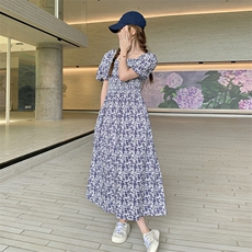 【新款现货】碎花连衣裙可一字肩82370-P115-K168，女装连衣裙，辉之琳