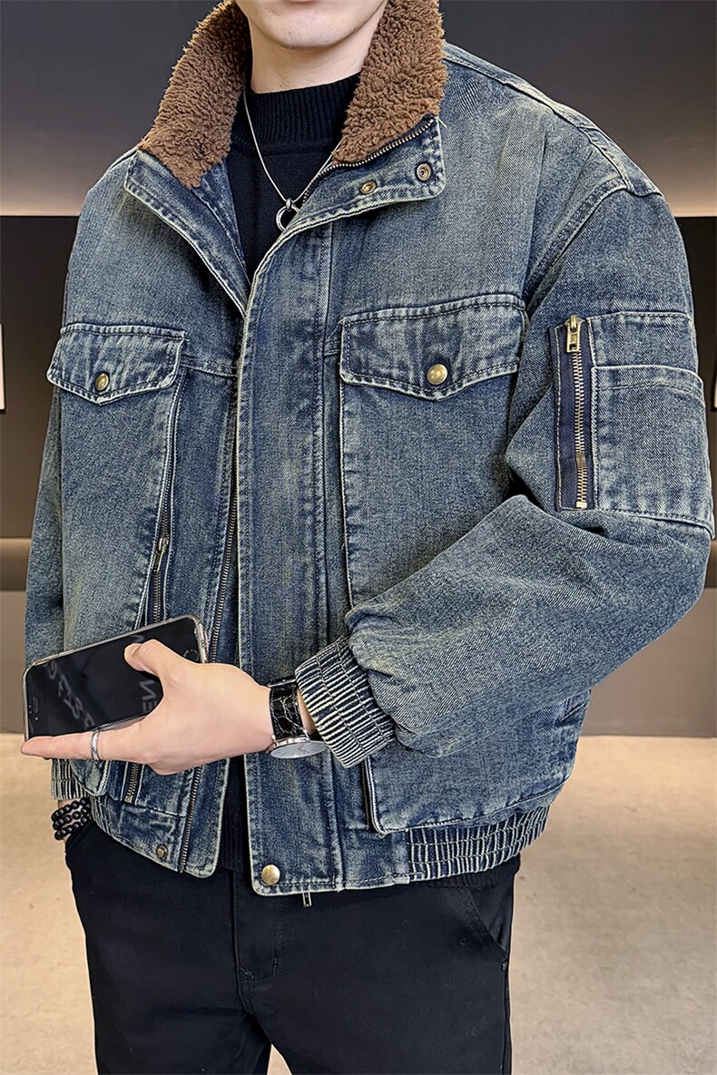 备货万件主推加绒牛仔外套男保暖加厚夹克男外套B317/J618/P175,男装工装外套,电商B317