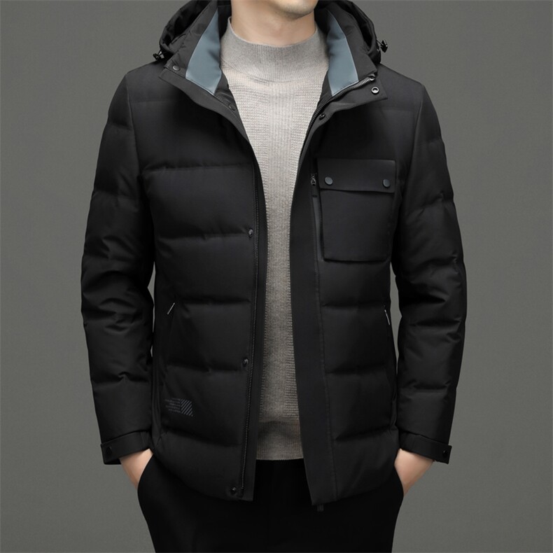 CSYR97689钱塘2020-2冬季厚款商务休闲有帽中年男士羽绒服P240,男装羽绒服,钱塘207-2