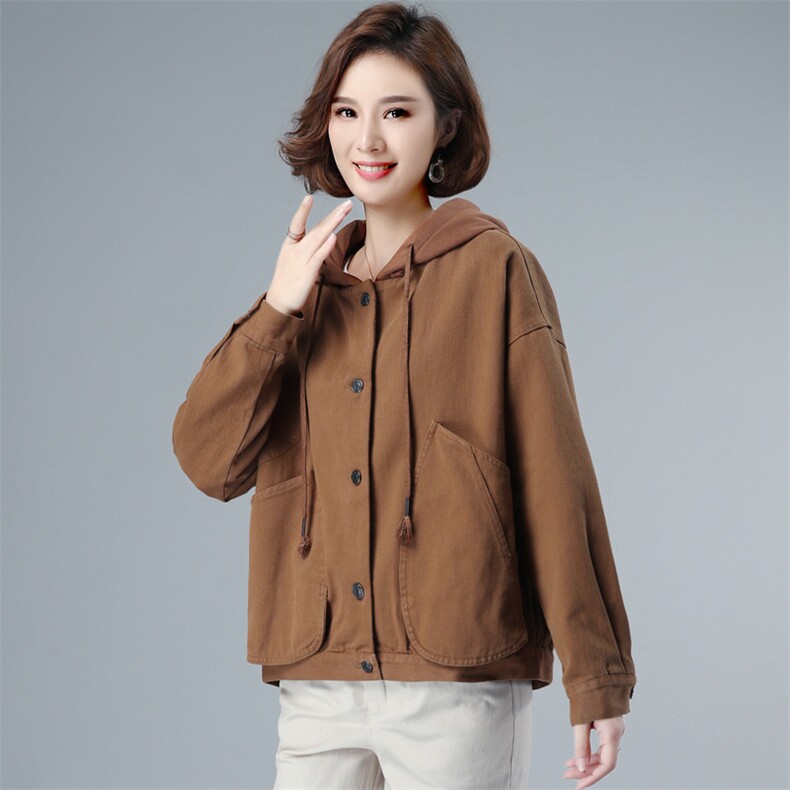 2022秋装新款外套女韩版连帽休闲宽松短款气质百搭夹克上衣，女装卫衣/绒衫，奕阳依阁