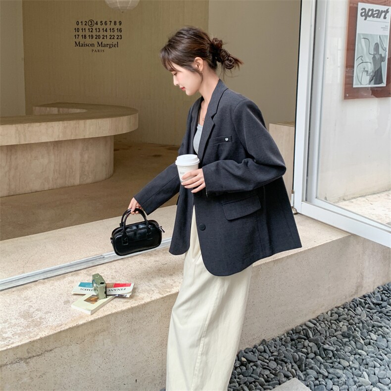 出货灰色拼条纹西装2C198-6830-P145K238,女装短外套,2C198