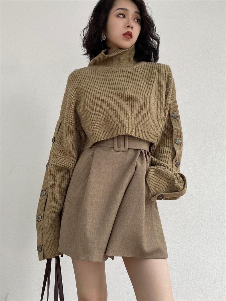 无袖连衣裙＋百搭长袖针织，女装连衣裙，GN