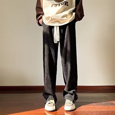 裤子男款冬季帅vibe美式高街休闲长裤宽松运动拖地裤K4607-P39，男装休闲裤，星座412-2