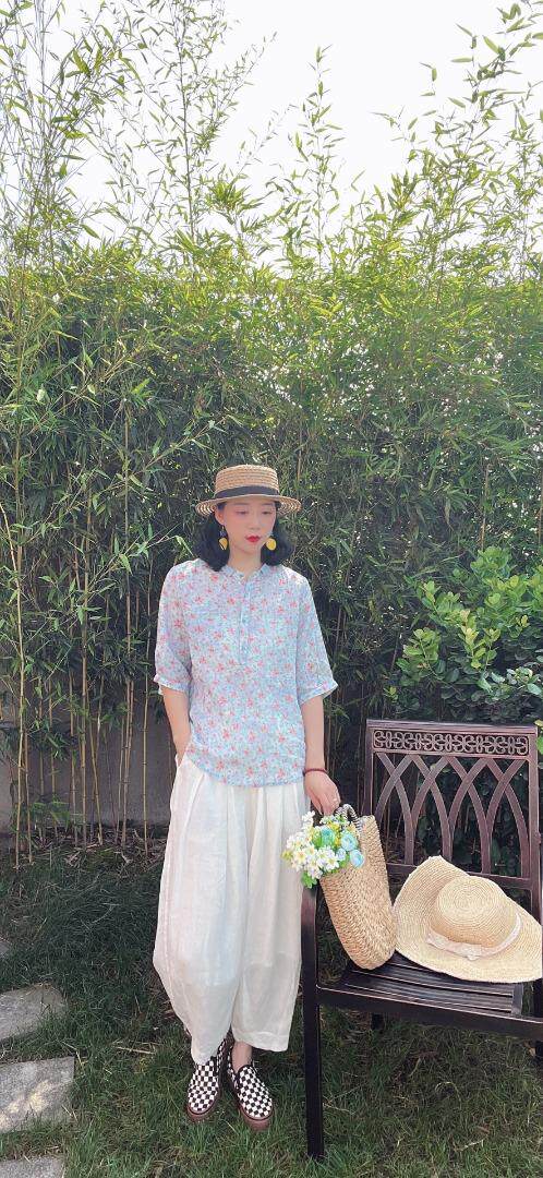 纯苎连衣裙小衫裤子裙子衬衣 时尚风 风淑女风休闲风，女装连衣裙，川哲