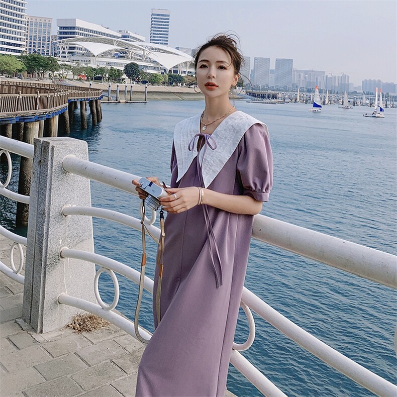 【现货】夏季V字大翻领法式连衣裙088-1872 P95 K148图片