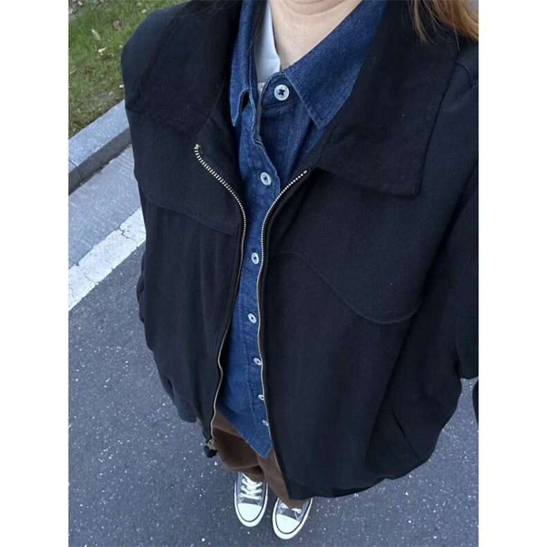 秋季新款现货轻奢风撞色衬衫领宽松夹克男DSA157-1-J182-特P78图片