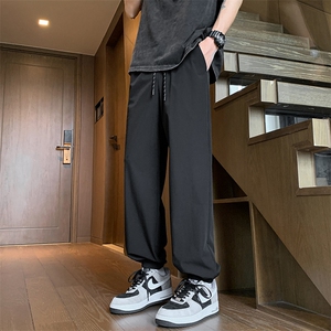 8XL-M 特大码冰丝裤薄款夏速干垂感抗皱长裤宽松束脚裤男K978P45图片