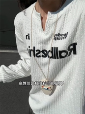 XZ809A/SYR31/特P19/控38肌理感V领长袖印花T恤卫衣，男装T恤，星座809A(原222-1)