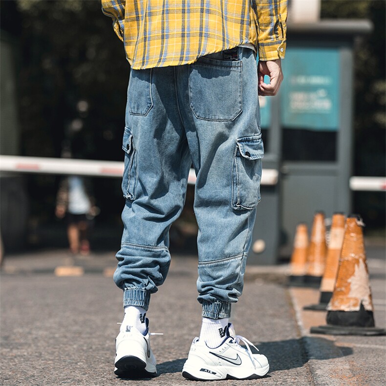 2021春季新外景日系大码男潮流工装九分裤束脚牛仔裤K002-P65,男装牛仔裤,电商A001