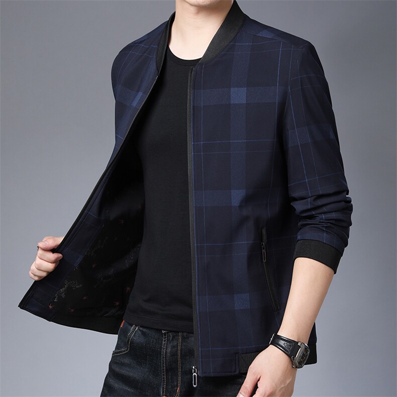 2023男装新款中老年夹克棒球服开衫休闲薄款外套爸爸春装上衣服,男装夹克,电商B212（原钱塘6029）