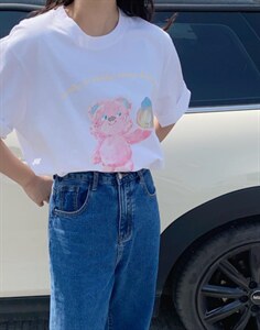 夏季新款卡通T恤,女装T恤,唇蔻