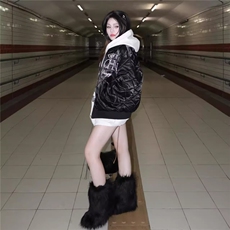 嘻哈风刺绣珍珠黑色菱格棉服夹克男美式复古街头休闲加厚保暖外套，男装夹克，四季星座505