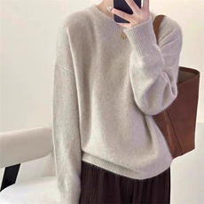 时尚百搭女士羊毛衫简约纯色宽松显瘦柔软舒适保暖毛衣，女装羊毛衫，泰沅羊绒