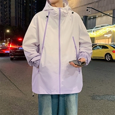 新款二开港风中性风宽松夹克男渐变防水冲锋衣外套MYJ24-7830-P68，男装夹克，星座717