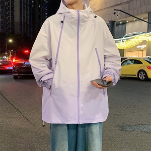 新款二开港风中性风宽松夹克男渐变防水冲锋衣外套MYJ24-7830-P68图片