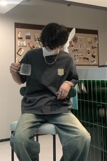 已做版权风纯棉短袖男潮夏季宽松新中式百搭竹子T恤T60-P25，男装T恤，星座205-5