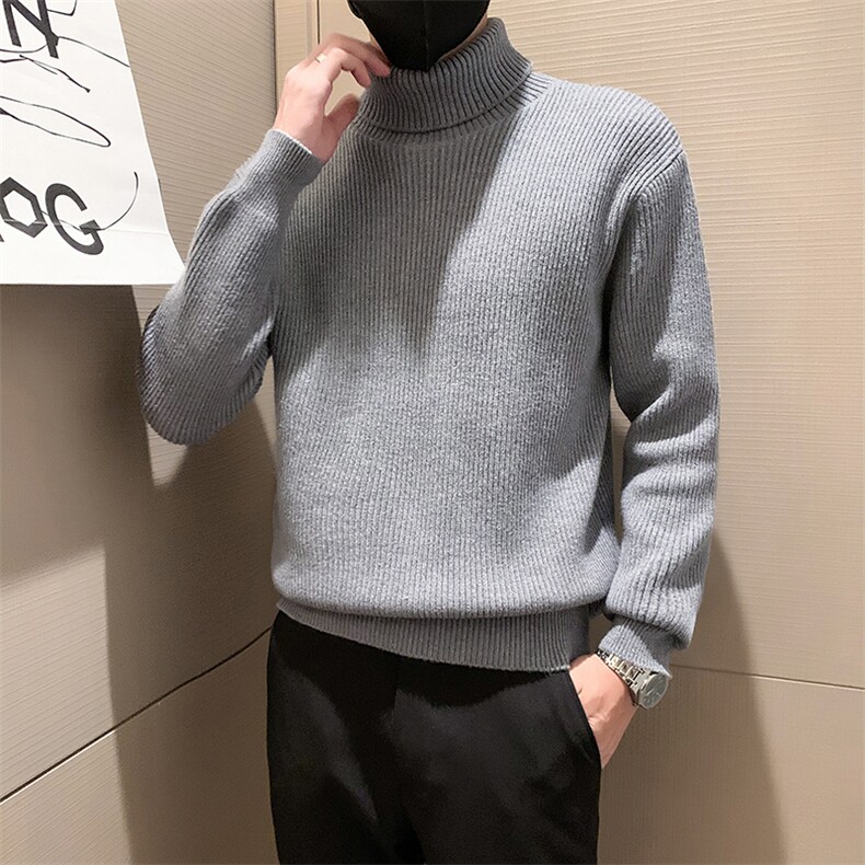 小伙风~秋季新款男士高领加厚毛衣韩版休闲针织打底衫M042/P65,男装T恤,电商B331