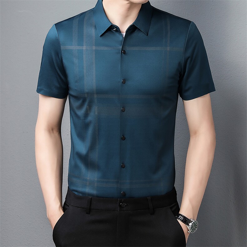 AD5823钱塘2020-3夏季男士精品商务休闲短袖衬衫P75图片