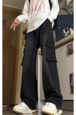 工装大口袋宽松美式牛仔裤大码直筒休闲长裤K8553-P44【特价】，男装牛仔裤，电商A007