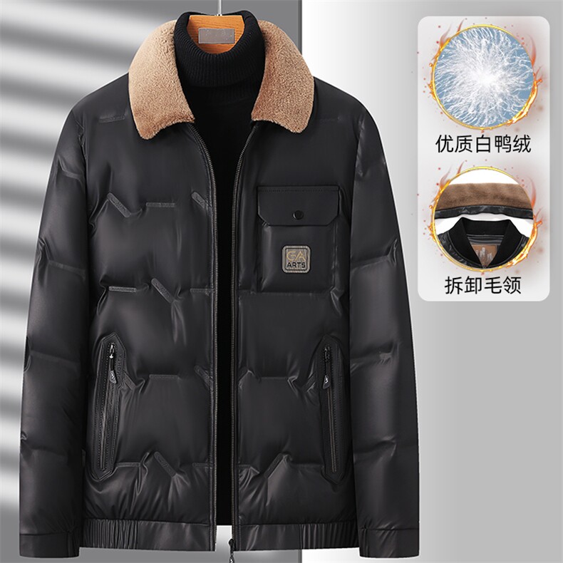 冬季男士羊毛翻领羽绒服男装商务休闲90鸭绒保暖外套YD82215-P198,男装羽绒服,星座1105-3