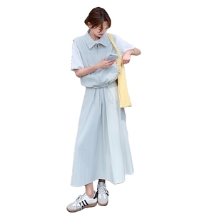 时尚休闲工装套装裙女2025夏季新款韩系穿搭无袖马甲半身裙三件套图片