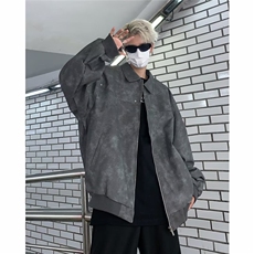 外套男春秋款美式高街痞帅夹克宽松休闲机车服休闲，男装夹克，星座716-4