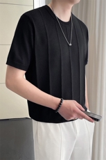 轻熟风~夏季冰丝薄款针织短袖T恤T2004/P55，男装T恤，电商B331