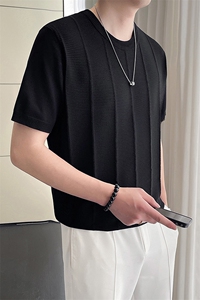 轻熟风~夏季冰丝薄款针织短袖T恤 T2004/P55图片