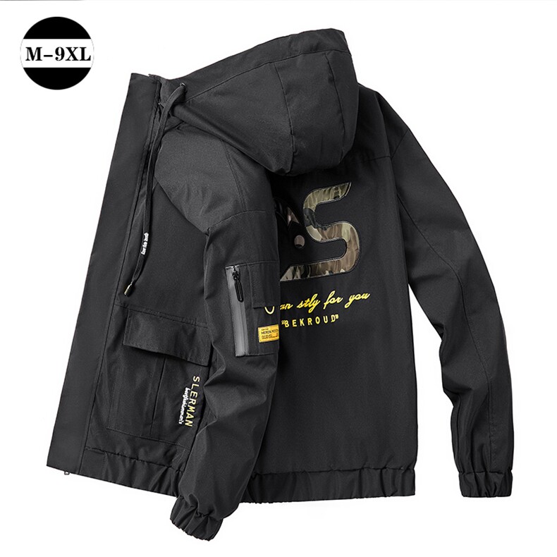 L-9XL 男大码连帽夹克衫 2021春秋款迷彩工装外套 5032-1_8811P75图片
