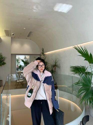 拼接款棉衣，女装棉衣/棉服，大图 DTU