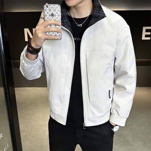 JK893-P80 2026年春季新款男装时尚夹克ins潮立领工装外套男图片