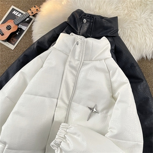 2024新款冬季潮牌加厚PU皮棉衣男高级感羽绒棉服外套 W8049-P105图片