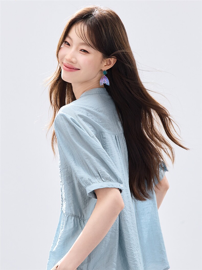 现货2026夏装新款修身衬衣,女装衬衫,木子恋