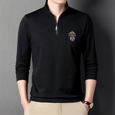 2023新款半拉链立领男士卫衣摇粒绒加绒打底长袖Polo衫春装，男装卫衣，电商B212（原钱塘6029）
