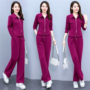 休闲运动套装女2025新款春秋时尚高端品牌妈妈洋端庄大气质两件套