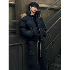 短款毛领羽绒服男款冬季痞帅高级感连帽派克棉服外套M6023，男装羽绒服，星座1116A（原606A-3）