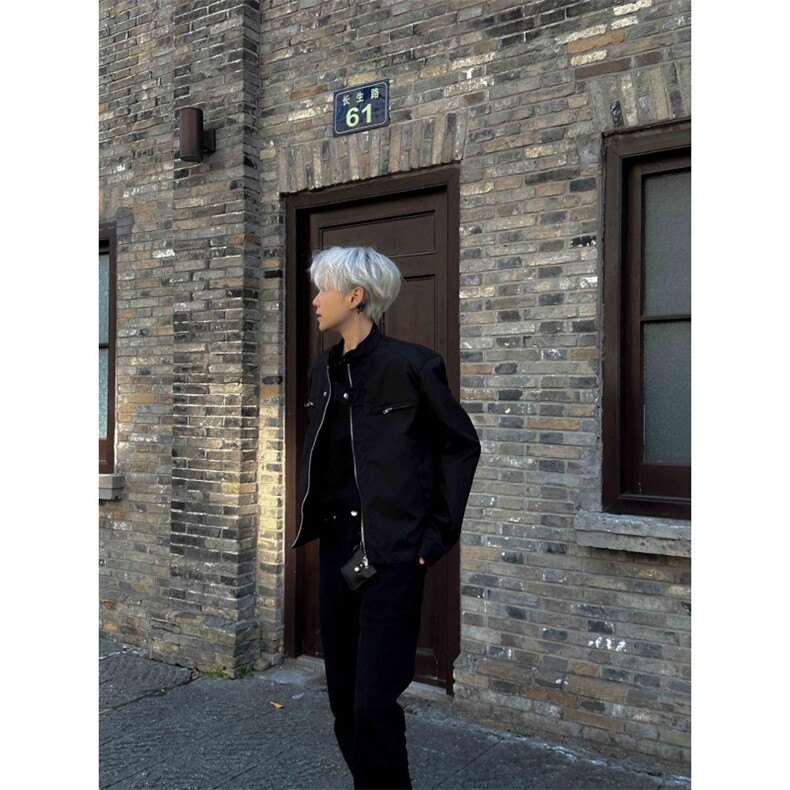自家图，博主风cleanfit外套男短款美式复古飞行员夹克JK2413,男装夹克,星座1007（原301D）