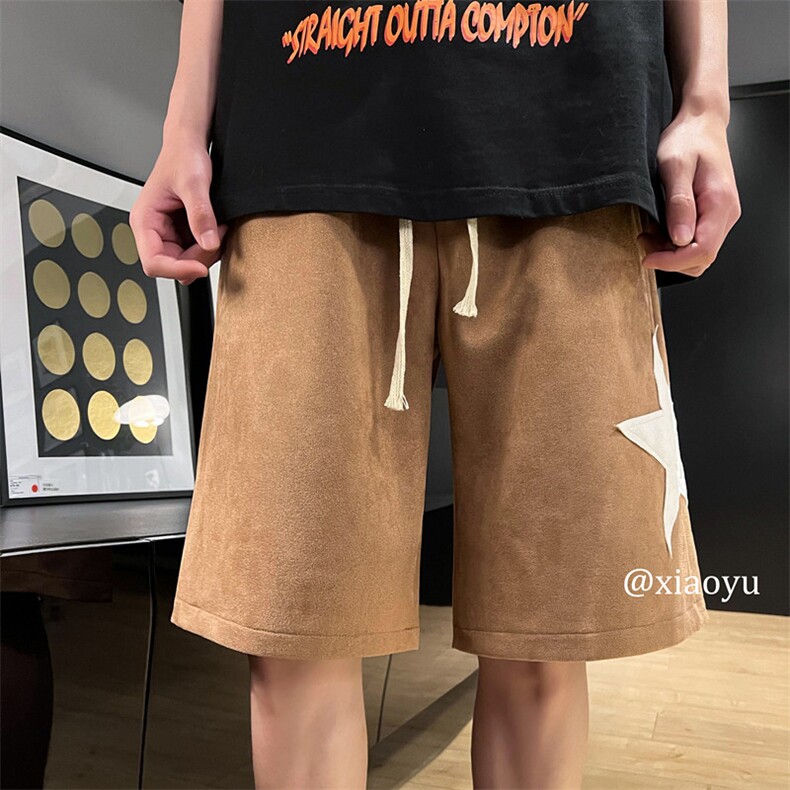 XZ616夏季新款麂皮绒星星刺绣休闲五分裤短裤TY826P45控55,男装休闲裤,星座512A（原616）