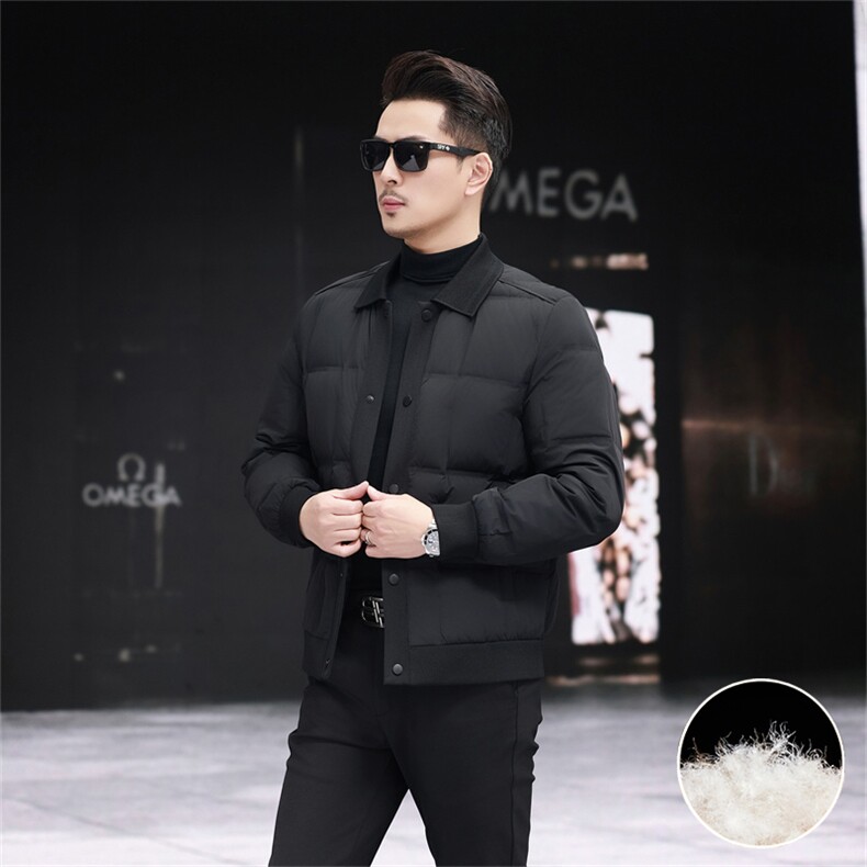 新标90绒针织休闲羽绒服外套男士时尚休闲轻薄羽绒服夹克,男装夹克,钱塘723