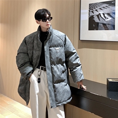港风PU皮复古做旧金属设计棉衣男MY77102P130控198抖音控228，男装棉衣，星座227-7