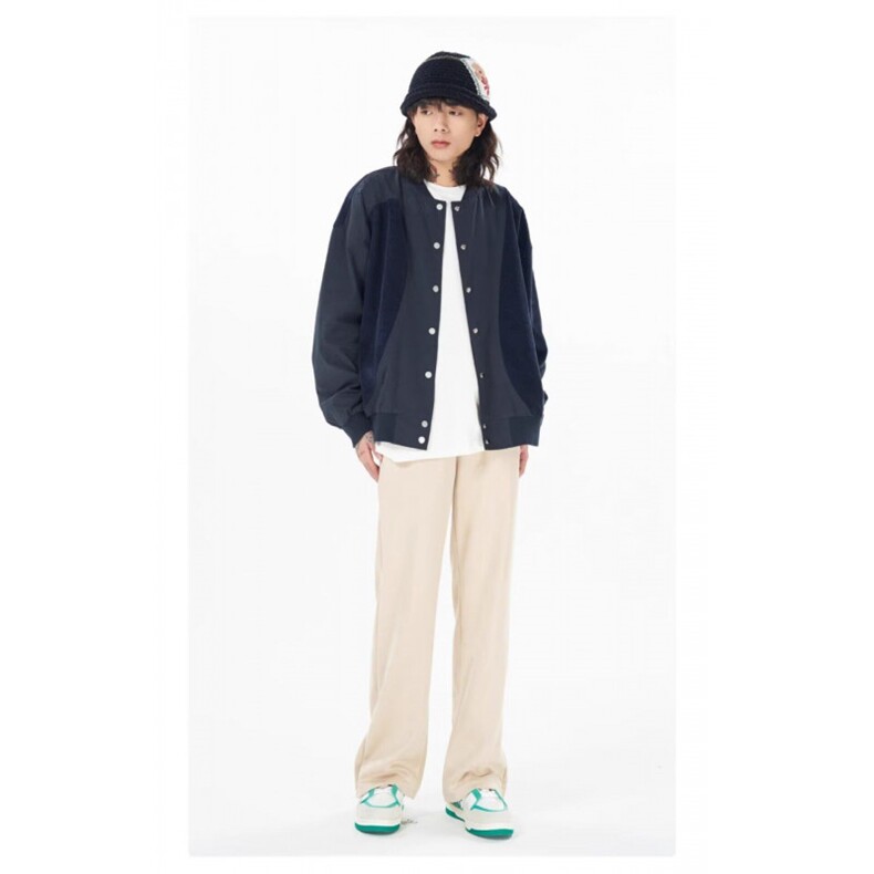 潮长袖纯色宽松型灯芯绒拼接外套美式复古秋季春秋夹克JK33P57,男装夹克,星座1013-5