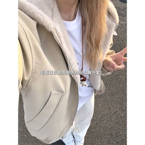 现货高品质美式高街冬季重磅座山雕大毛毛领pu皮棉衣男女加厚外套图片