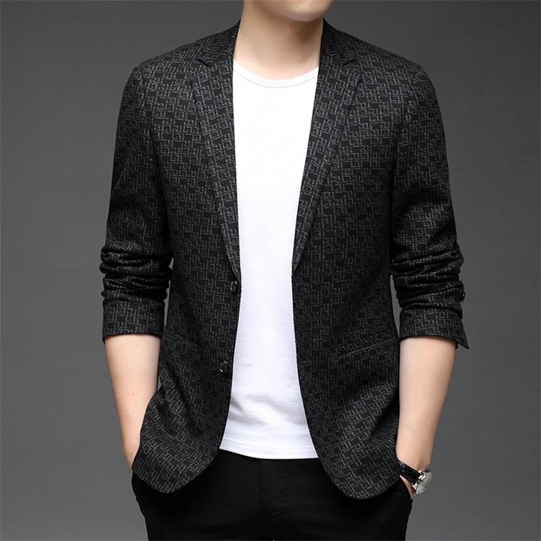 男士百搭宽松单西服商务休闲纯色时尚西装外套上衣HB21811-P160图片