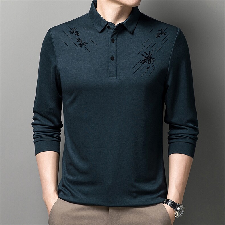 男士长袖t恤纯色卫衣春秋印花POLO衫中年商务休闲上衣服爸爸装,男装卫衣,电商B212（原钱塘6029）