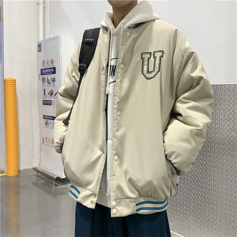 美式棒球棉服男女潮牌ins冬季加厚棉衣港风宽松棉袄外套M8022-P60图片